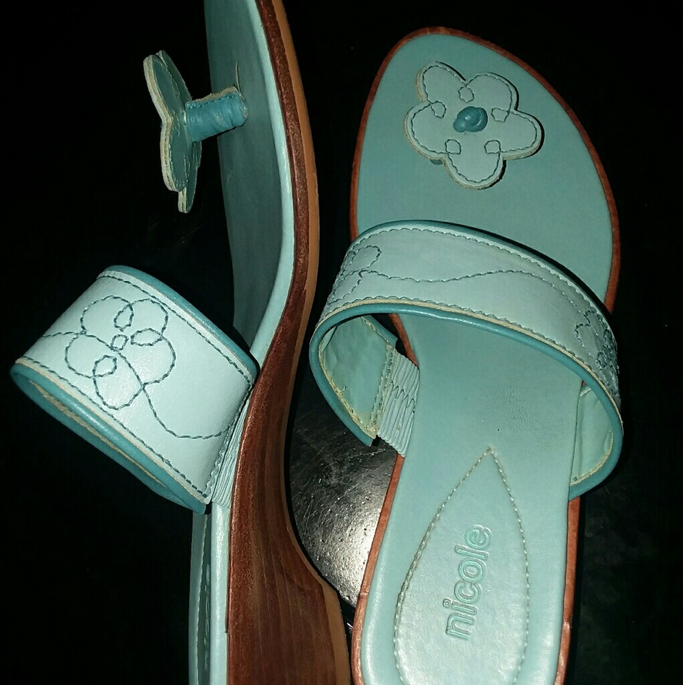 Baby blue sandals